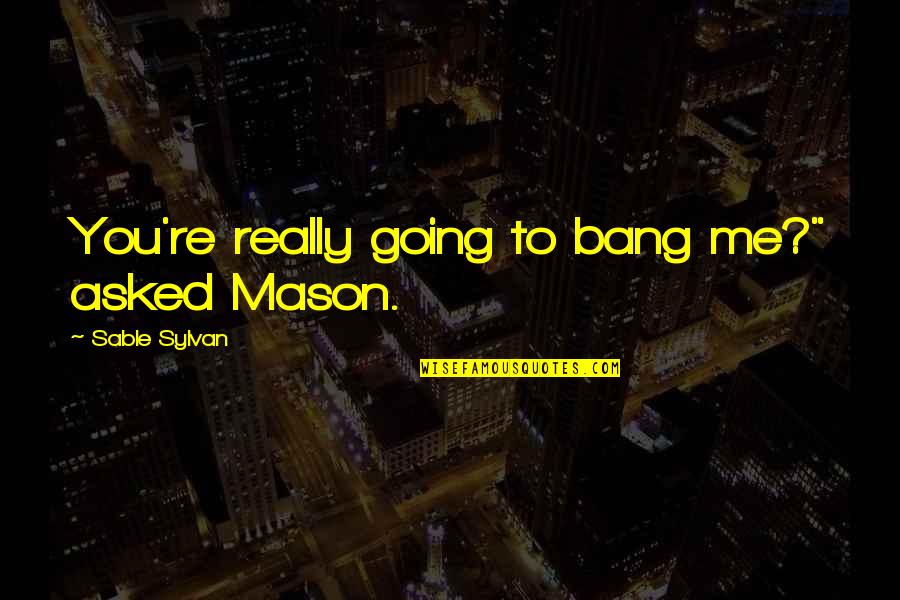 Going Out With A Bang Quotes By Sable Sylvan: You're really going to bang me?" asked Mason.