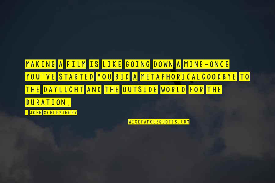 Going Outside Quotes By John Schlesinger: Making a film is like going down a