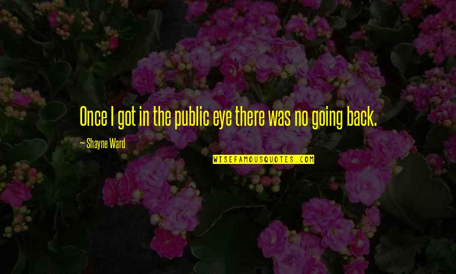 Going Public Quotes By Shayne Ward: Once I got in the public eye there