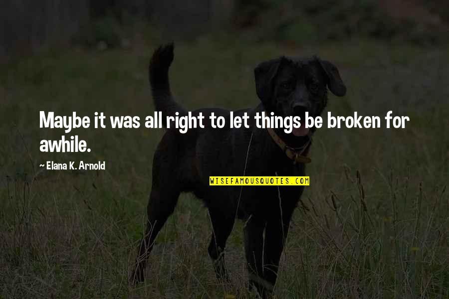 Going Solo Quotes By Elana K. Arnold: Maybe it was all right to let things