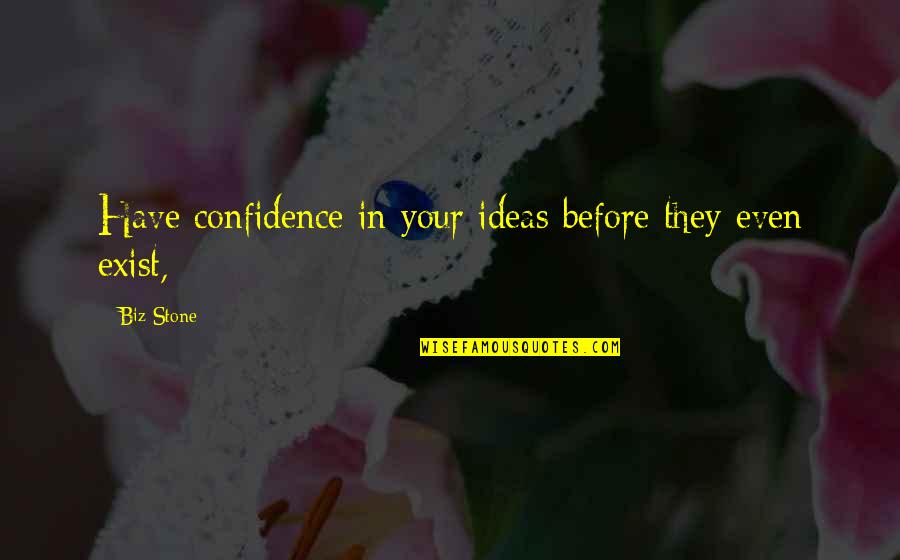 Going The Distances Quotes By Biz Stone: Have confidence in your ideas before they even
