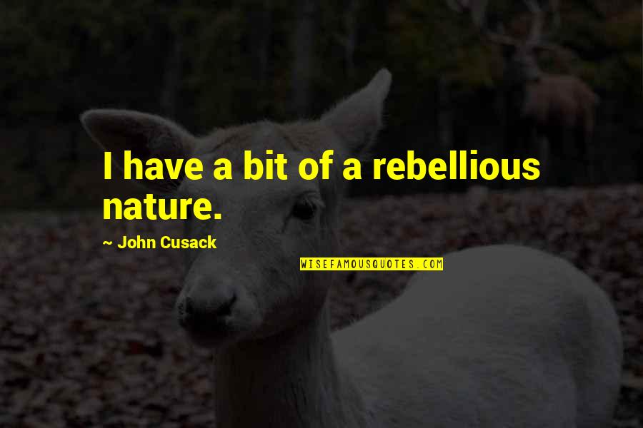 Going The Extra Mile Quotes By John Cusack: I have a bit of a rebellious nature.