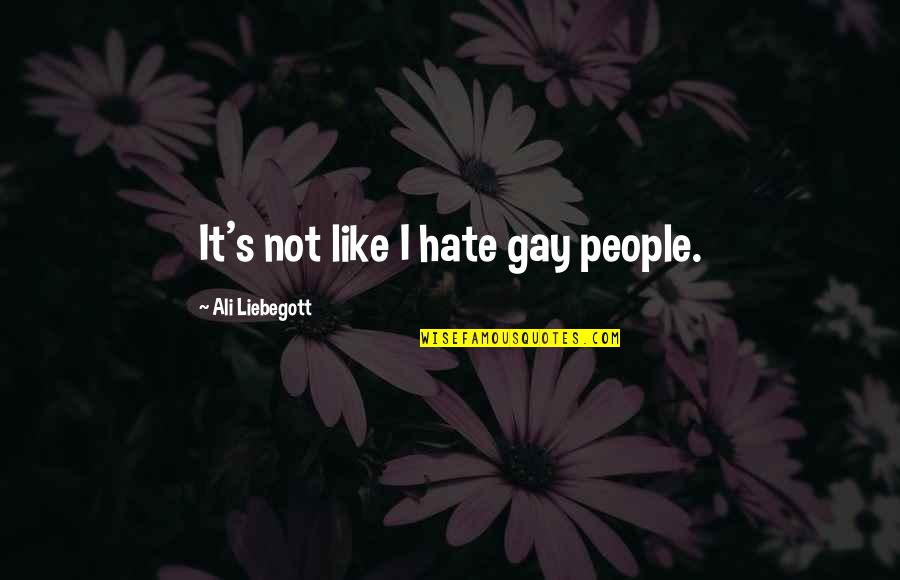 Going Through Family Problems Quotes By Ali Liebegott: It's not like I hate gay people.