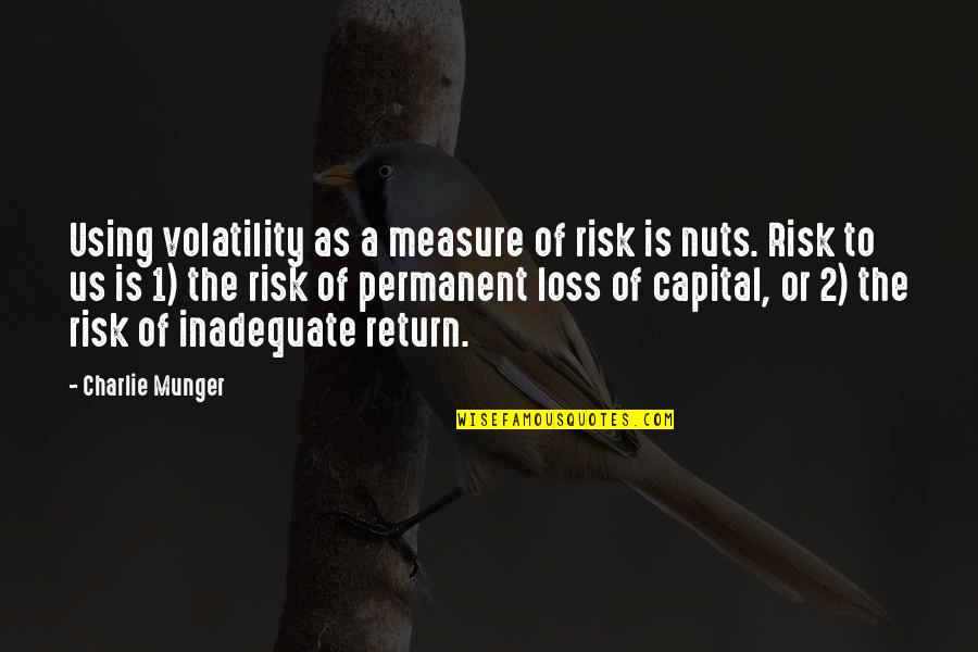 Going Through Hard Time Love Quotes By Charlie Munger: Using volatility as a measure of risk is