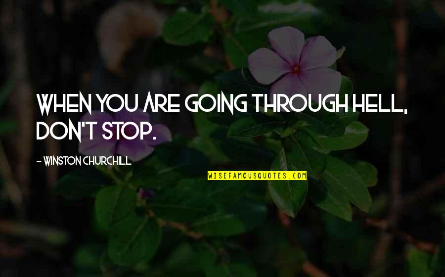 Going Through Hell Quotes By Winston Churchill: When you are going through hell, don't stop.