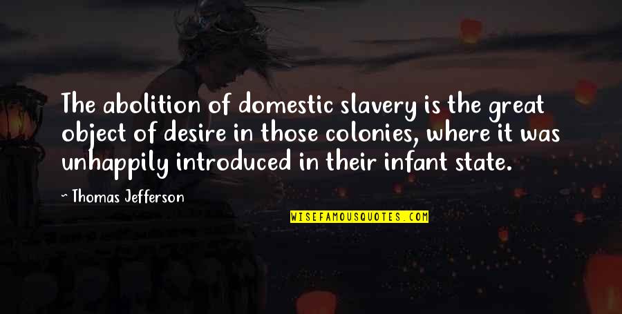 Going Through Stuff Quotes By Thomas Jefferson: The abolition of domestic slavery is the great