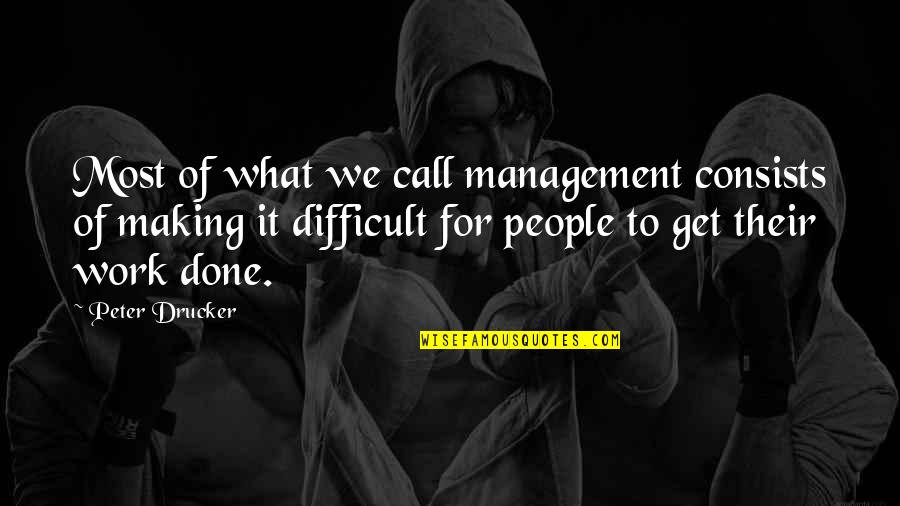 Going Through Things Quotes By Peter Drucker: Most of what we call management consists of