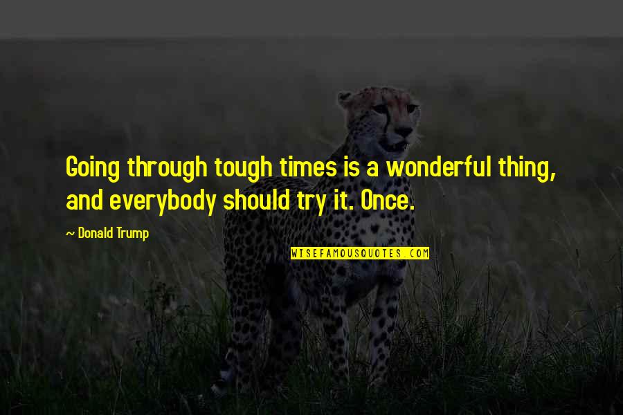 Going Thru Tough Times Quotes By Donald Trump: Going through tough times is a wonderful thing,