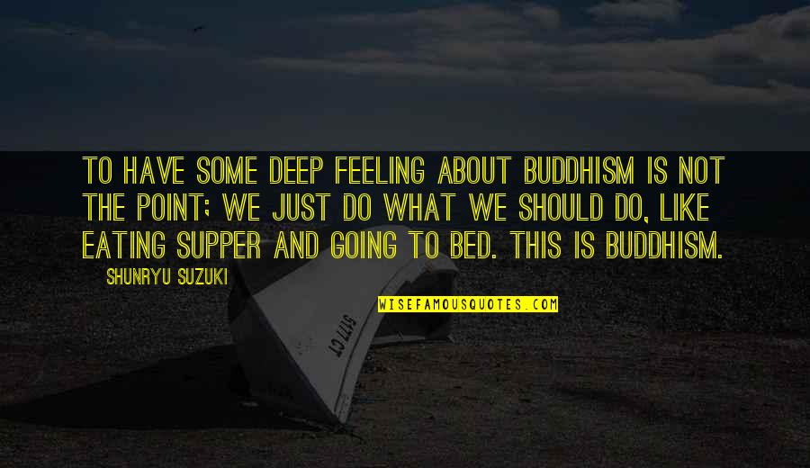 Going To Bed Quotes By Shunryu Suzuki: To have some deep feeling about Buddhism is