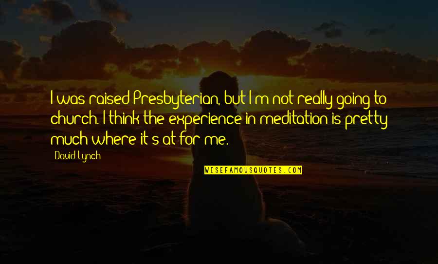 Going To Church Quotes By David Lynch: I was raised Presbyterian, but I'm not really Going To Church Quotes By David Lynch: I was raised Presbyterian, but I'm not really
