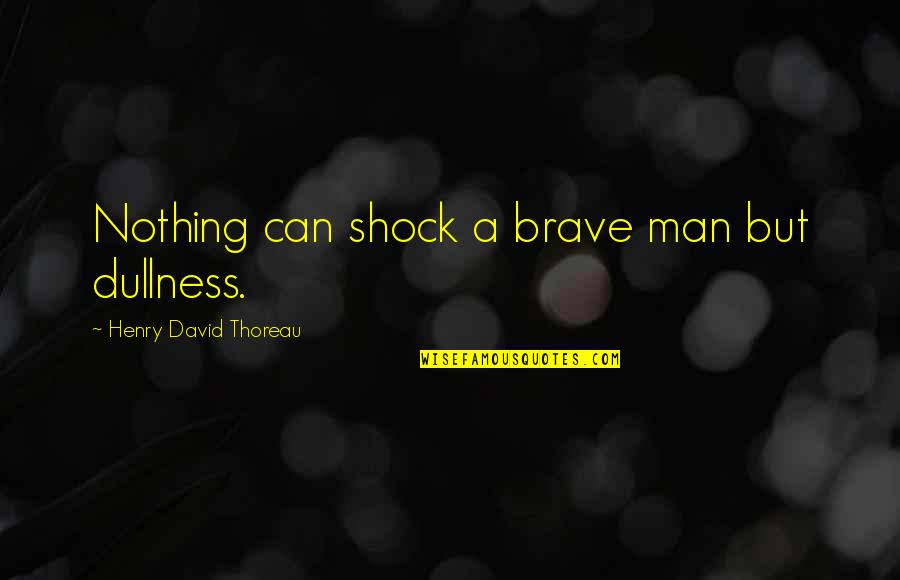 Going To Die Alone Quotes By Henry David Thoreau: Nothing can shock a brave man but dullness.