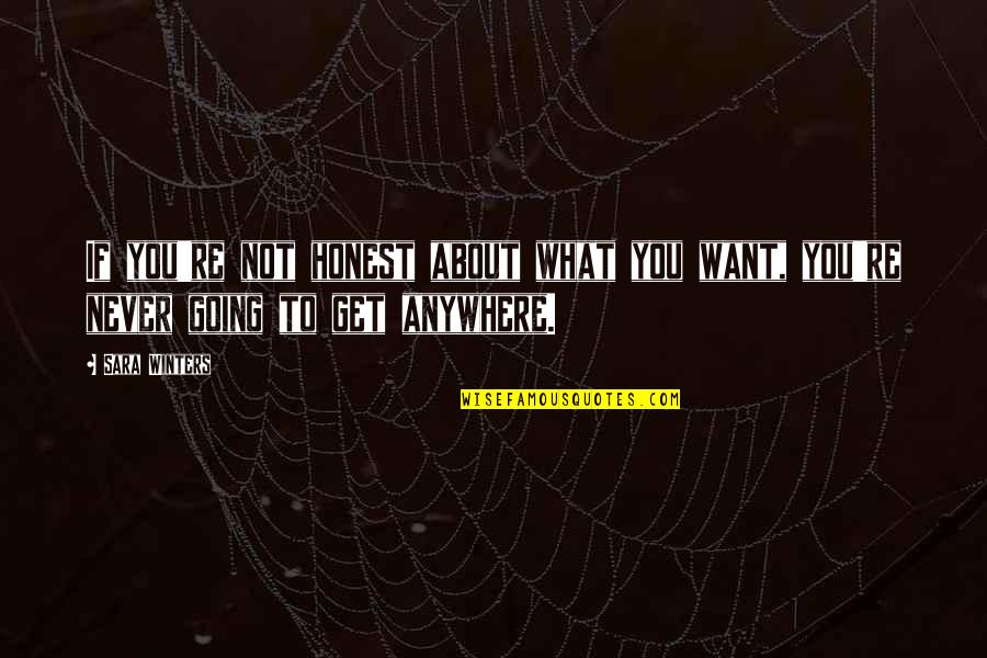 Going To Get What You Want Quotes By Sara Winters: If you're not honest about what you want,