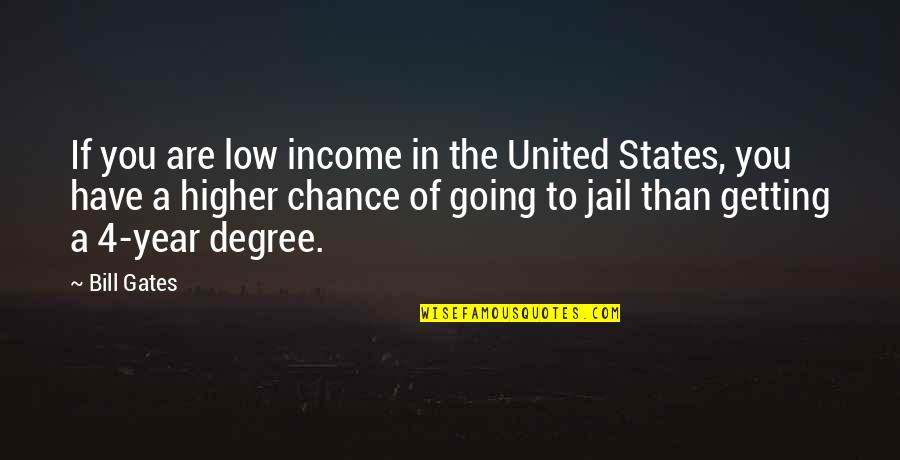 Going To Jail Quotes By Bill Gates: If you are low income in the United Going To Jail Quotes By Bill Gates: If you are low income in the United