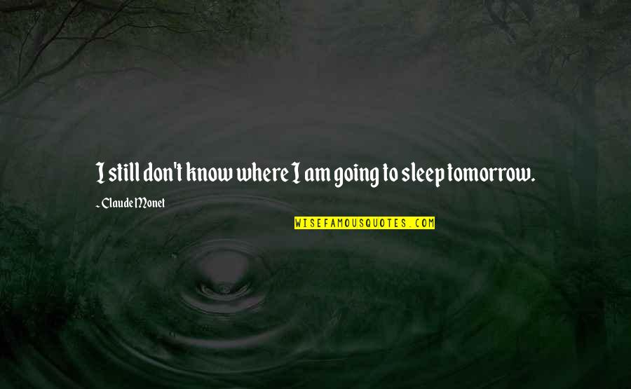 Going To Sleep Quotes By Claude Monet: I still don't know where I am going