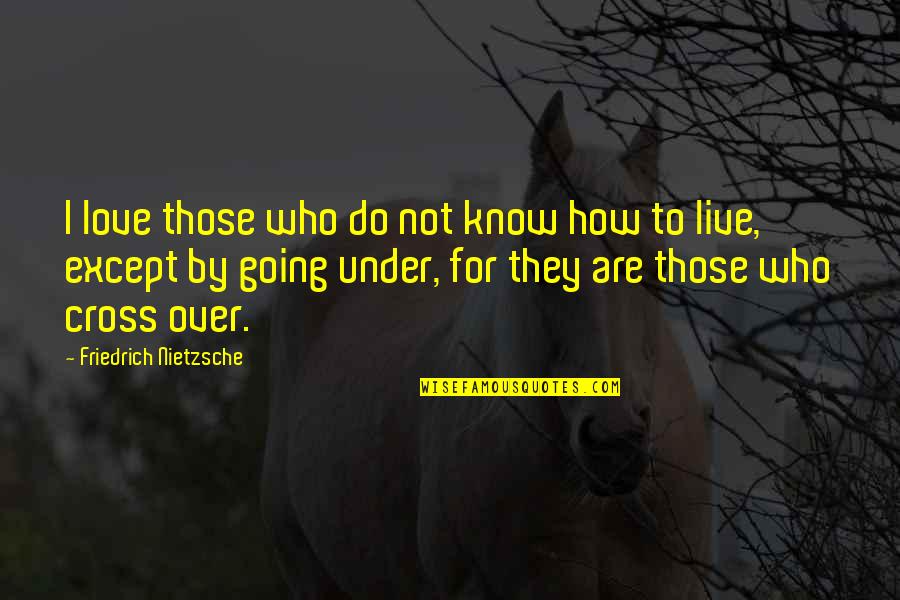 Going Under Quotes By Friedrich Nietzsche: I love those who do not know how