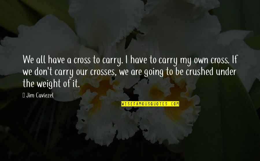 Going Under Quotes By Jim Caviezel: We all have a cross to carry. I Going Under Quotes By Jim Caviezel: We all have a cross to carry. I