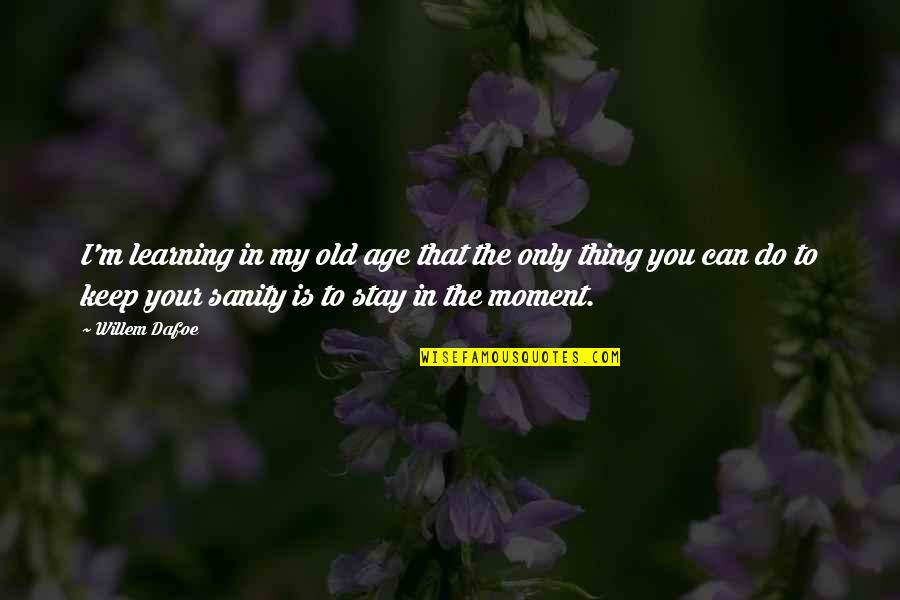 Going Up The Mountain Quotes By Willem Dafoe: I'm learning in my old age that the Going Up The Mountain Quotes By Willem Dafoe: I'm learning in my old age that the