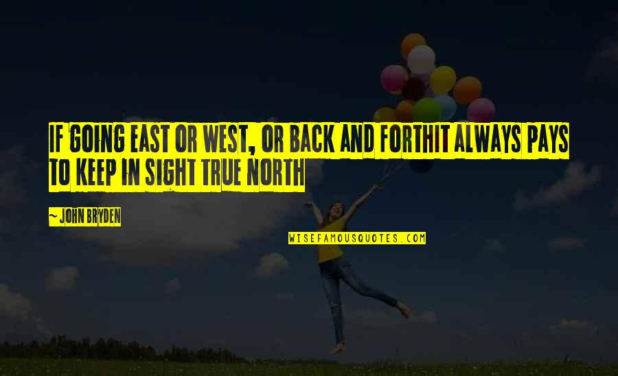 Going West Quotes By John Bryden: If going east or west, or back and