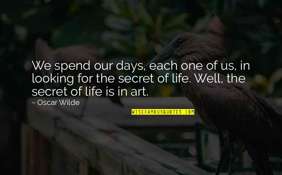 Goitom Tesfom Quotes By Oscar Wilde: We spend our days, each one of us,