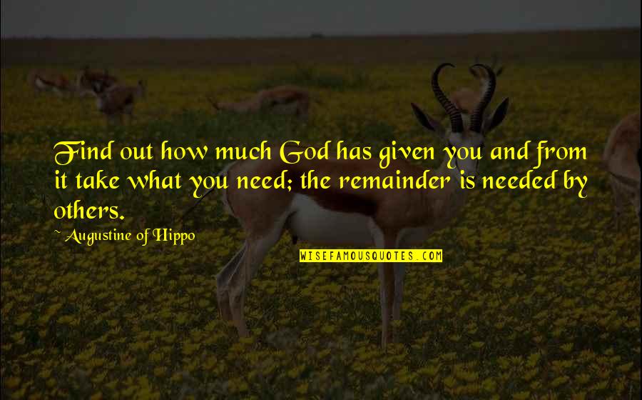 Gojkovic V Quotes By Augustine Of Hippo: Find out how much God has given you