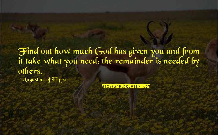 Gojkovic V Quotes By Augustine Of Hippo: Find out how much God has given you Gojkovic V Quotes By Augustine Of Hippo: Find out how much God has given you