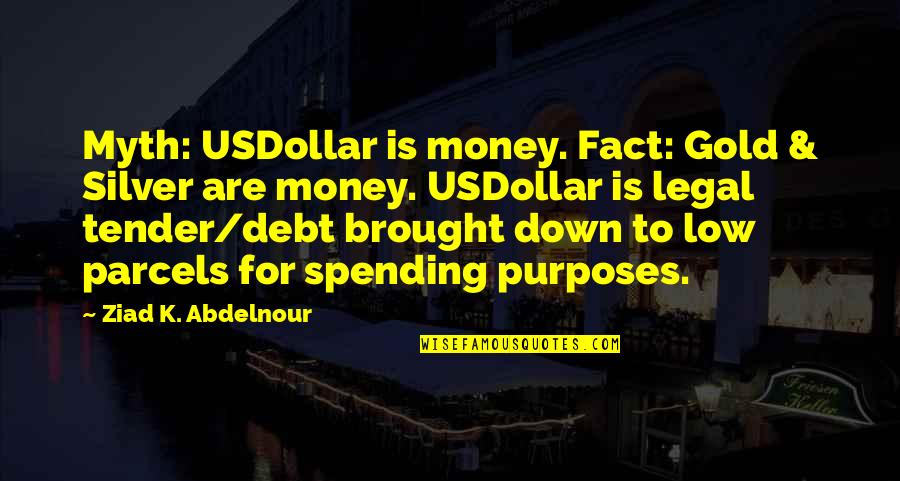 Gold Money Quotes By Ziad K. Abdelnour: Myth: USDollar is money. Fact: Gold & Silver
