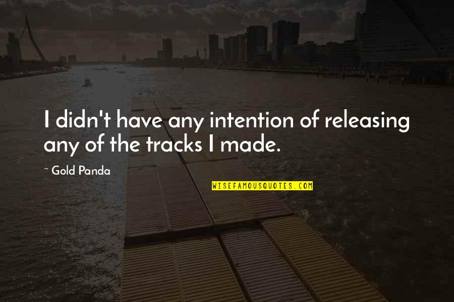 Gold Quotes By Gold Panda: I didn't have any intention of releasing any