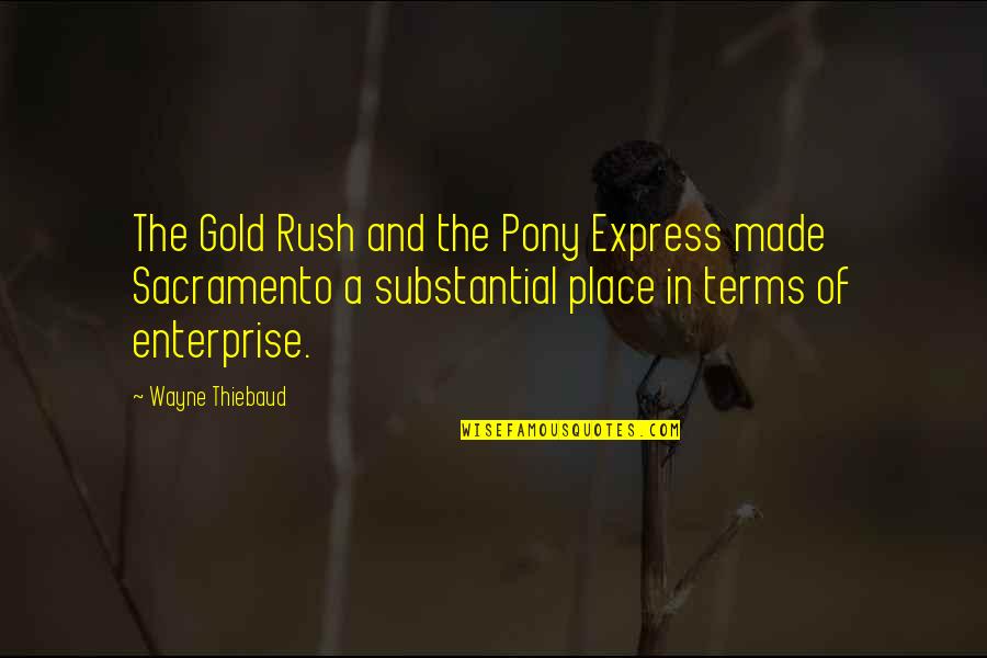 Gold Rush Quotes By Wayne Thiebaud: The Gold Rush and the Pony Express made