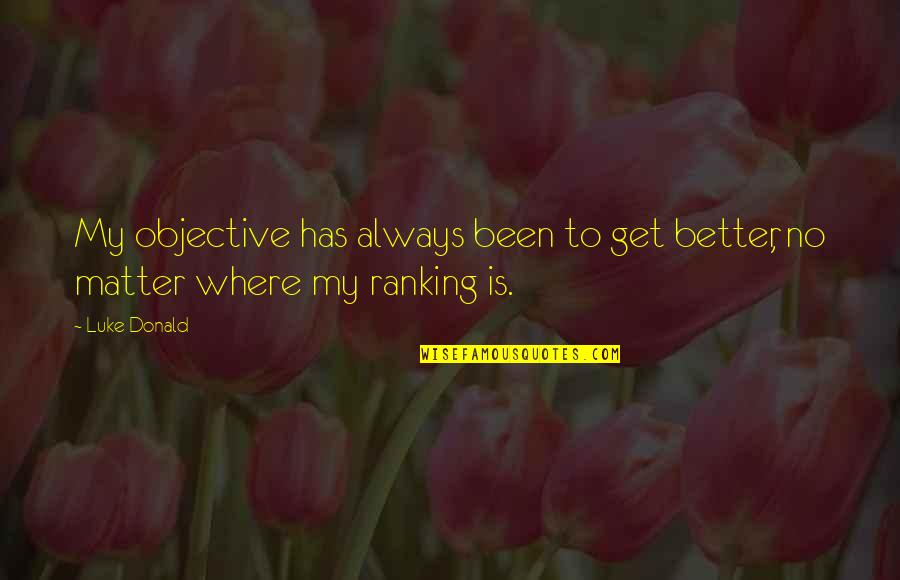Goldbergs Real Family Quotes By Luke Donald: My objective has always been to get better,