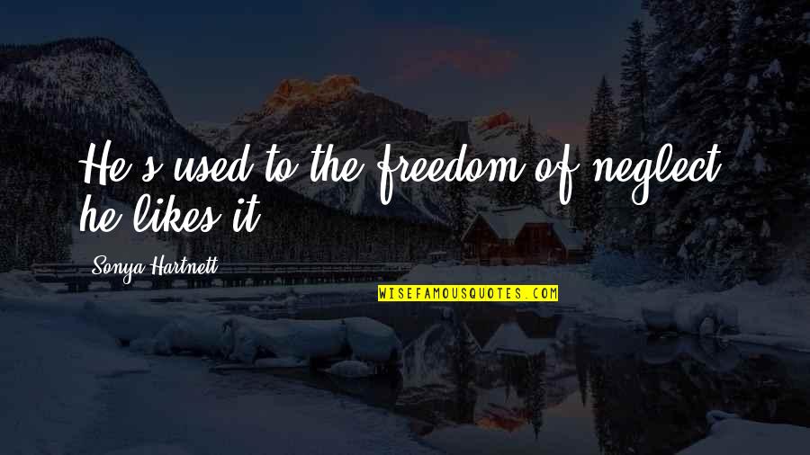 Golden Boys Quotes By Sonya Hartnett: He's used to the freedom of neglect; he Golden Boys Quotes By Sonya Hartnett: He's used to the freedom of neglect; he