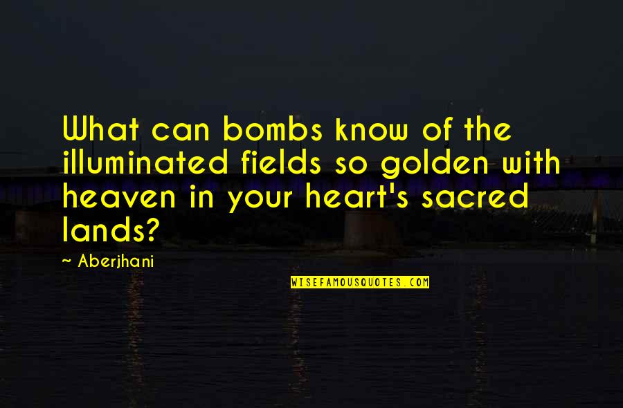 Golden Fields Quotes By Aberjhani: What can bombs know of the illuminated fields