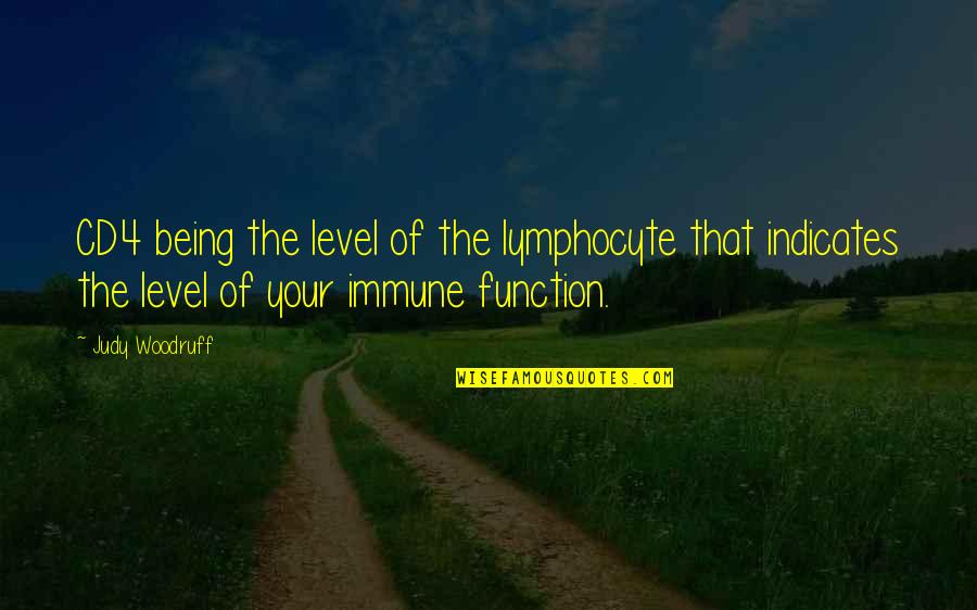 Golden Gate Bridge Survivor Quote Quotes By Judy Woodruff: CD4 being the level of the lymphocyte that