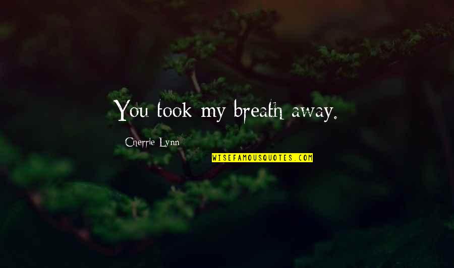 Golden Moments Of Life Quotes By Cherrie Lynn: You took my breath away.