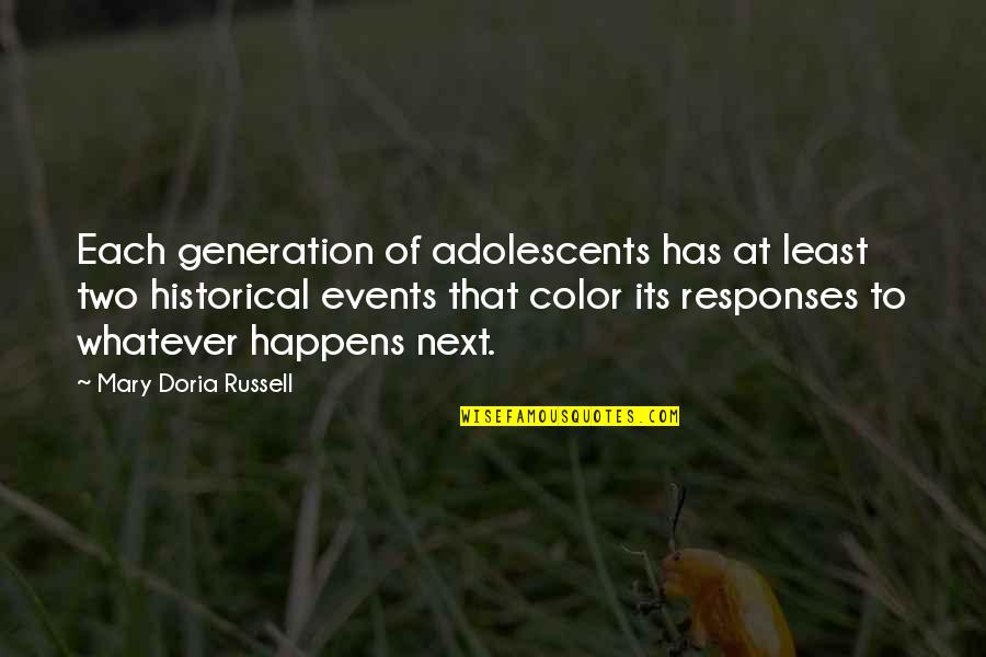 Golden Nugget Quotes By Mary Doria Russell: Each generation of adolescents has at least two