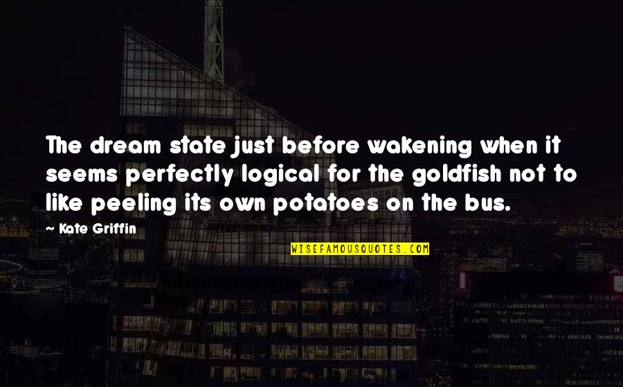 Goldfish's Quotes By Kate Griffin: The dream state just before wakening when it Goldfish's Quotes By Kate Griffin: The dream state just before wakening when it