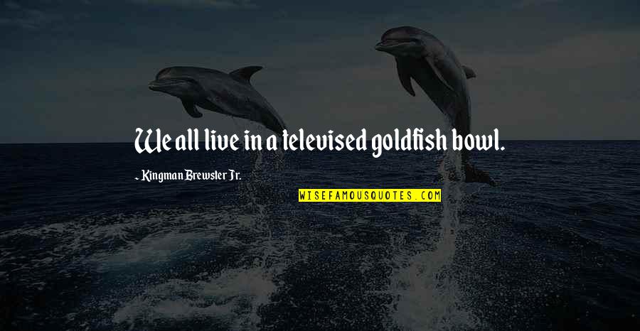 Goldfish's Quotes By Kingman Brewster Jr.: We all live in a televised goldfish bowl. Goldfish's Quotes By Kingman Brewster Jr.: We all live in a televised goldfish bowl.