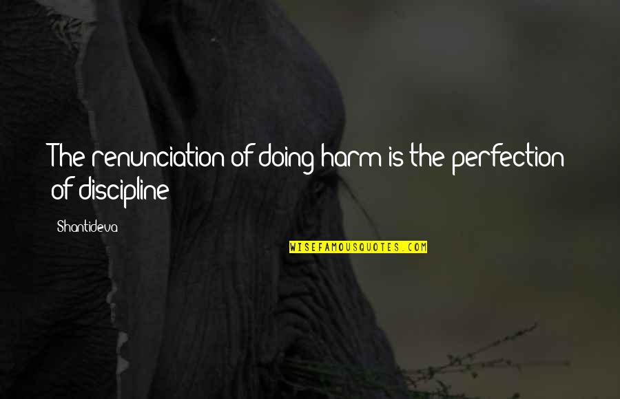 Goldfluss Stone Quotes By Shantideva: The renunciation of doing harm is the perfection