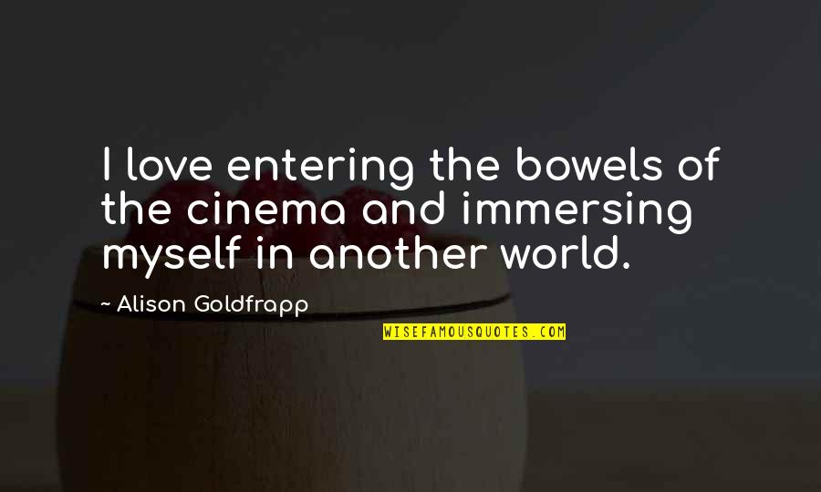 Goldfrapp Quotes By Alison Goldfrapp: I love entering the bowels of the cinema