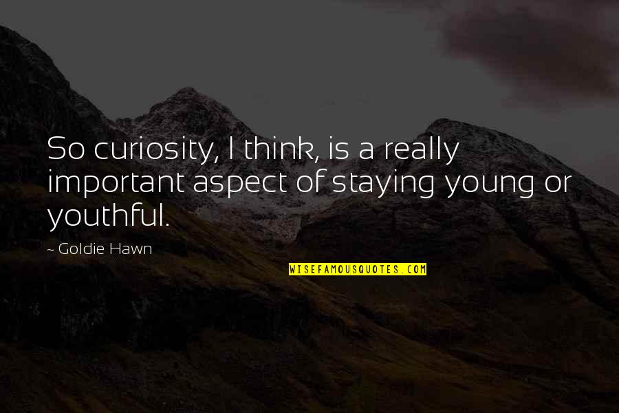 Goldie Quotes By Goldie Hawn: So curiosity, I think, is a really important