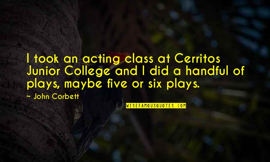 Goldstein 1984 Quotes By John Corbett: I took an acting class at Cerritos Junior