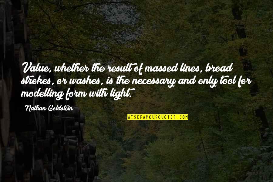 Goldstein Quotes By Nathan Goldstein: Value, whether the result of massed lines, broad