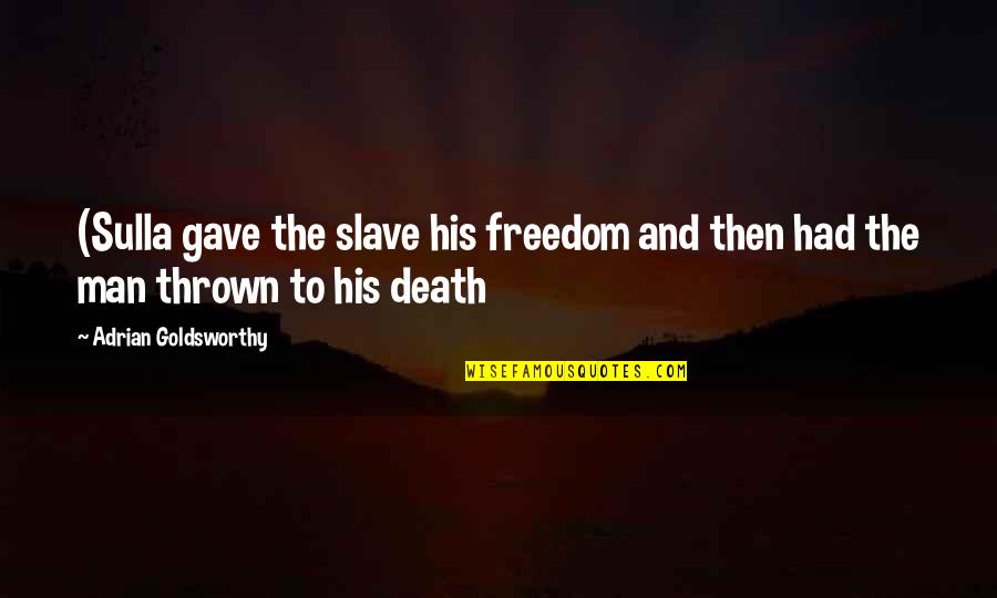 Goldsworthy Quotes By Adrian Goldsworthy: (Sulla gave the slave his freedom and then