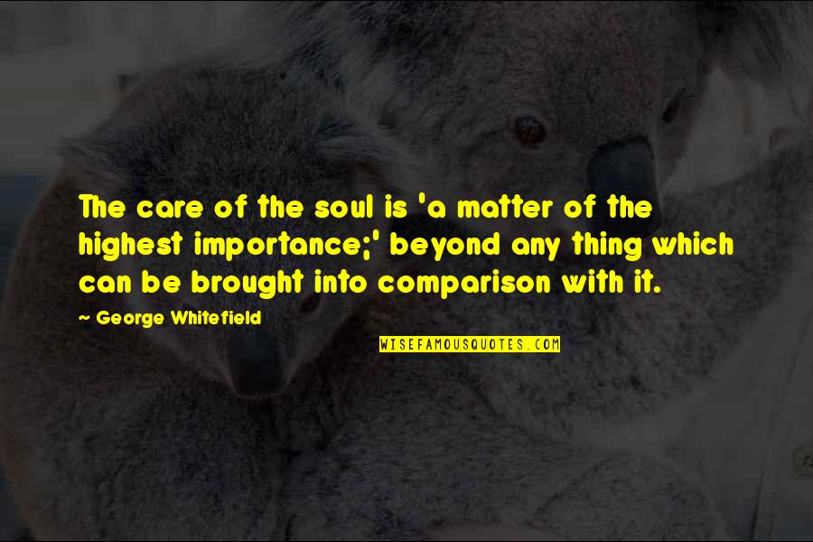 Goldwing Quotes By George Whitefield: The care of the soul is 'a matter