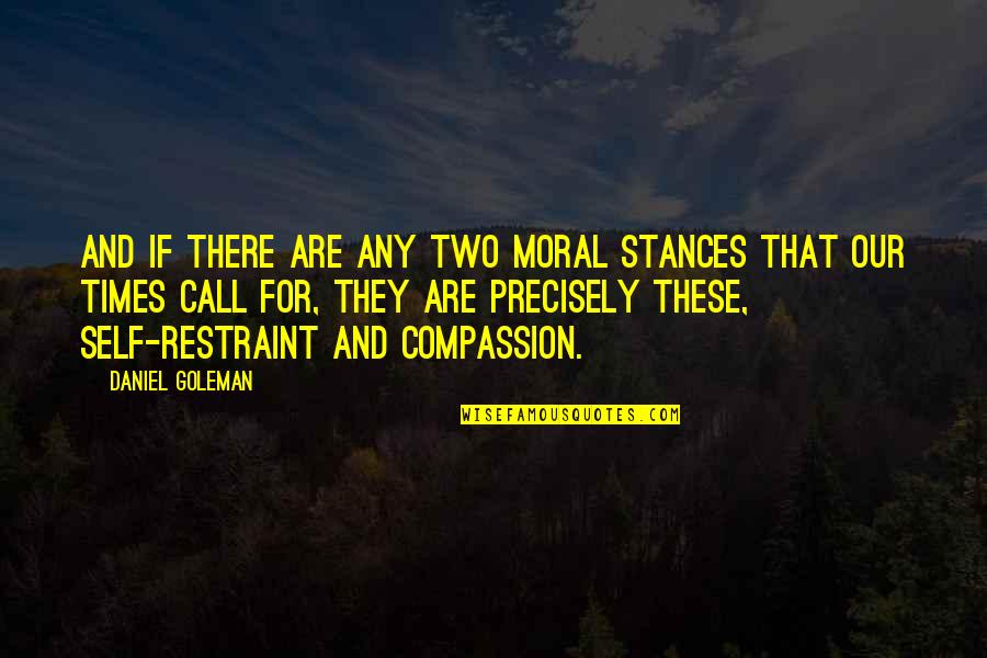 Goleman Quotes By Daniel Goleman: And if there are any two moral stances