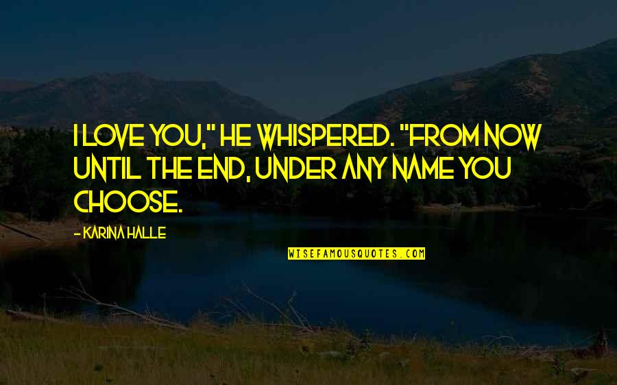 Goles Quotes By Karina Halle: I love you," he whispered. "From now until