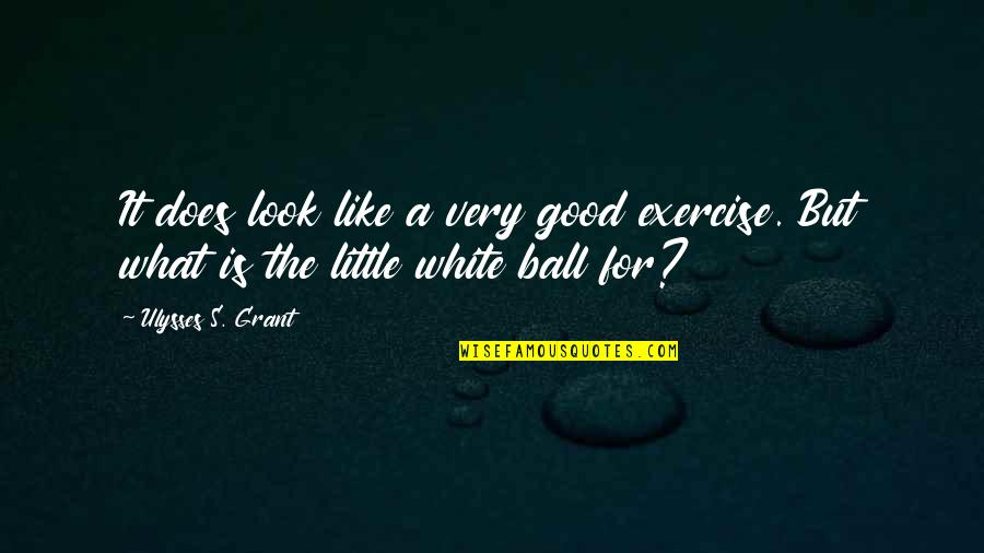 Golf Ball Quotes By Ulysses S. Grant: It does look like a very good exercise.