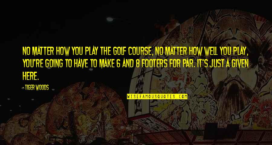 Golf Course Quotes By Tiger Woods: No matter how you play the golf course,