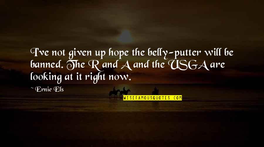 Golf Putter Quotes By Ernie Els: I've not given up hope the belly-putter will