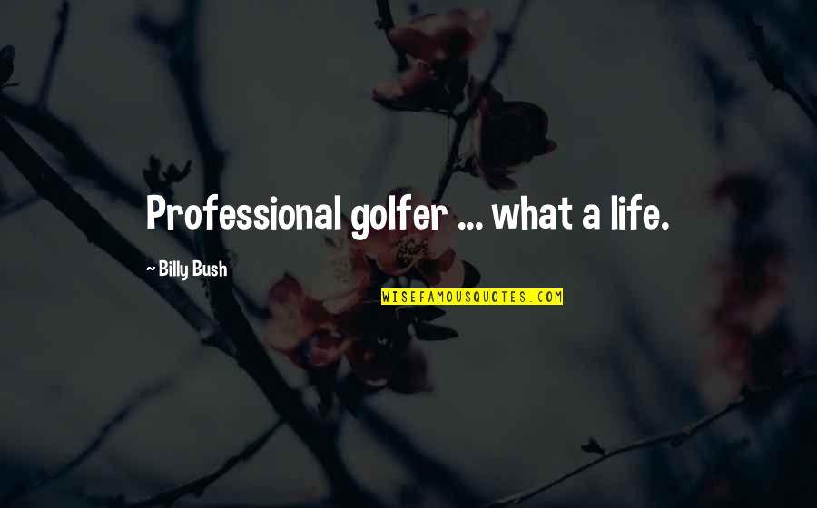 Golfer Quotes By Billy Bush: Professional golfer ... what a life.