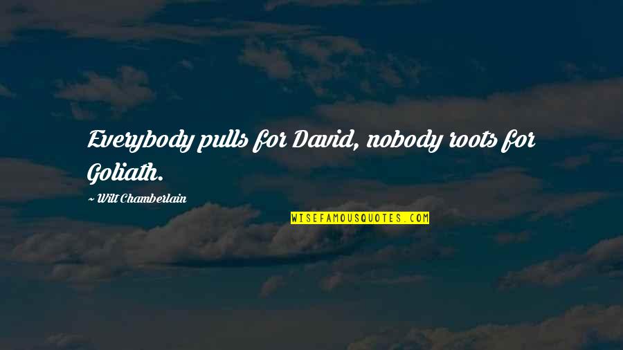 Goliath Vs David Quotes By Wilt Chamberlain: Everybody pulls for David, nobody roots for Goliath.